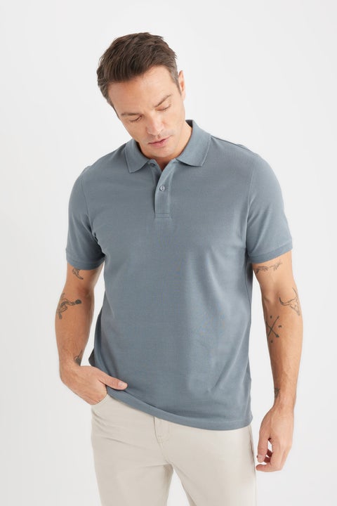 Grey Man Regular Fit Pique Polo T-Shirt Casual