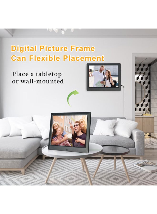 Direct Supply Digital Photo Frame 8.7 Inch HD Electronic Photo Album Video Loop Play Best Selling Gifts-Color:Black  - Image 2