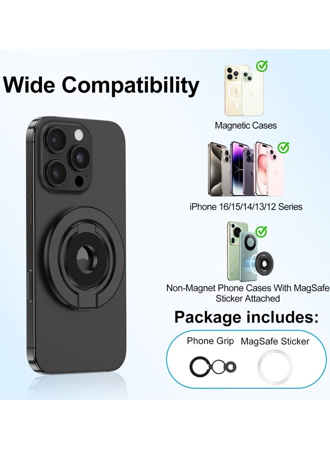 Magnetic Phone Ring Holder Magsafe Grip for iPhone 17/17Air/16/15/14/13/12/11 Pro Max, Dual-Sided Magnet Finger Grip Phone Stand Kickstand for Mag Car Mount - Image 3