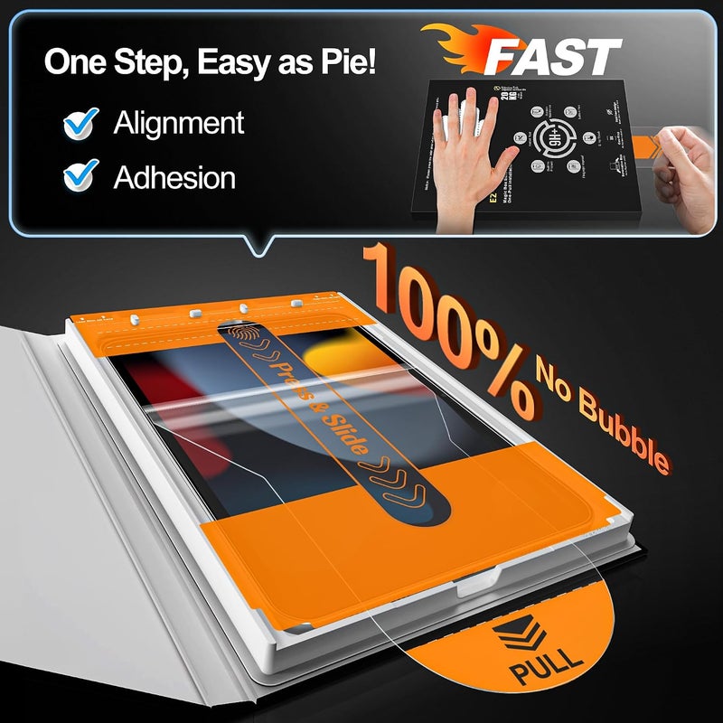 -2 عبوة واقي شاشة زجاجي بملمس الورق لأجهزة iPad مقاس 10.2 بوصة للأجيال 9 و8 و7 (2021 و2020 و2019) – متوافق مع Apple Pencil، زجاج مقسى 9H+، فيلم غير لامع، مقاوم للخدش، خالٍ من الفقاعات - Image 2