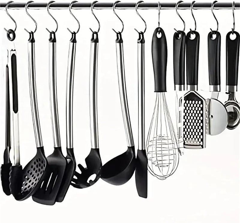 10 قطعة من خطافات S الفولاذية المقاومة للصدأ مقاس 9 سم للمطبخ والحمام والملابس متعددة الوظائف للتعليق - Image 5