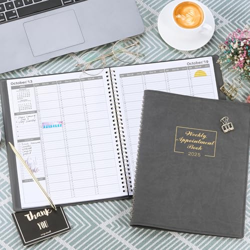 MaaIbok 2025 Weekly Appointment Book - Daily Hourly Planner 2025, Jan 2024 - Dec 2025, 8.4" x 10.6", 15-Minute Interval, Flexible Soft Cover - Grey - Image 2