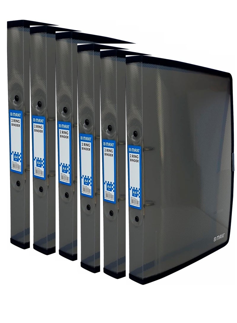 Maxi 6-Piece A4 Size Two Ring Binder Black  - Image 1