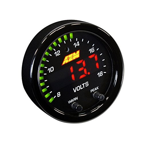 AEM 52mm X-Series Digital Voltage/Voltmeter + 100-300F Temperature Gauge Set - Image 4