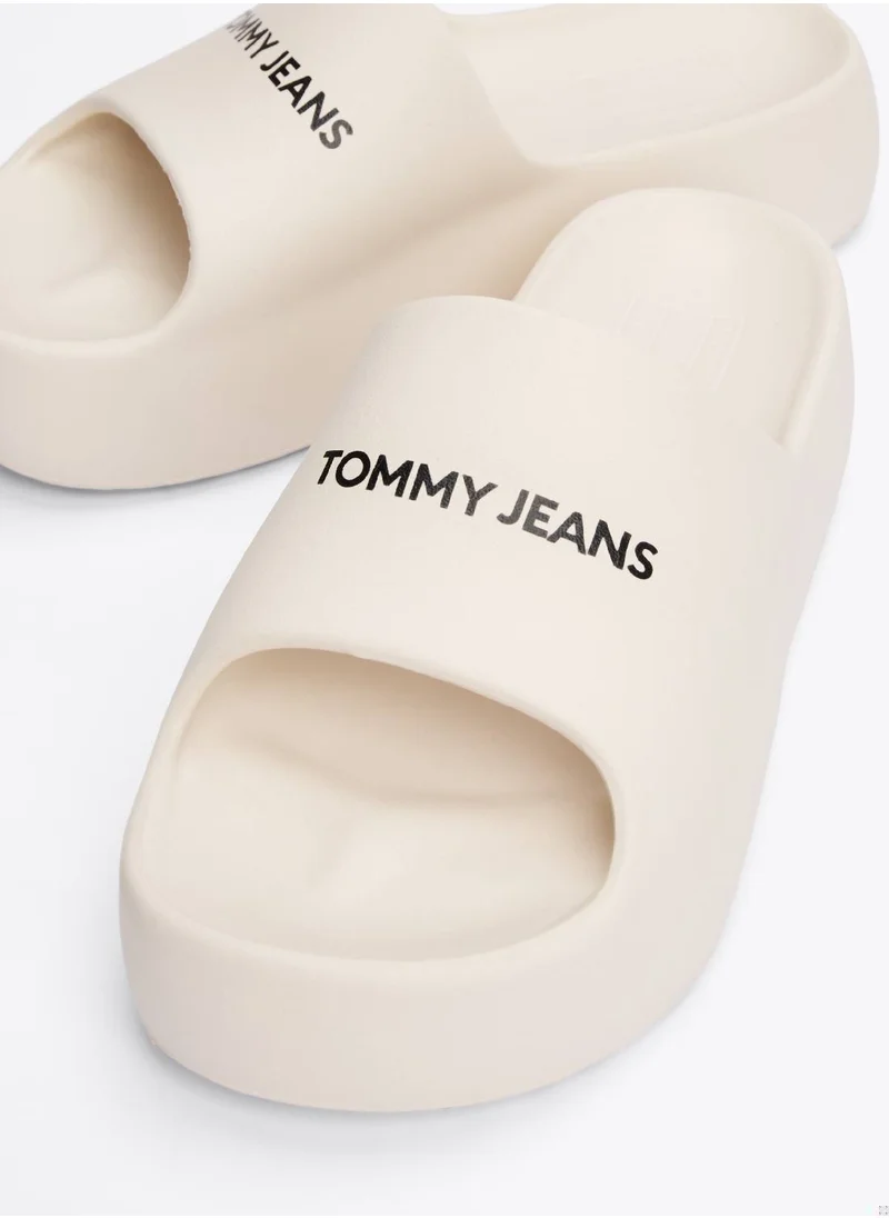 TOMMY JEANS Women's Chunky Pool Slides - EVA, White