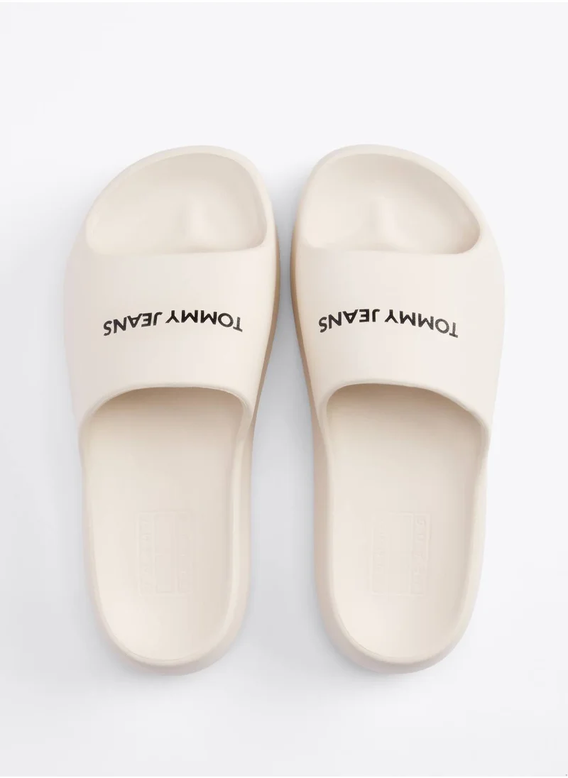 TOMMY JEANS Women's Chunky Pool Slides - EVA, White