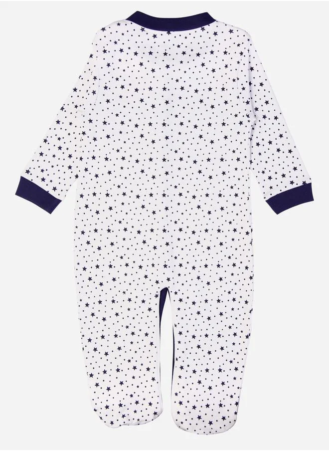 Babies Basic Printed Cotton Long Sleeves Sleepsuit