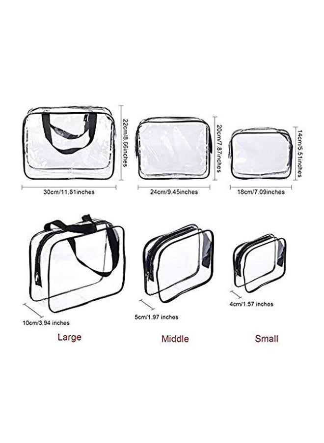 إسكدنيا مجموعة حقائب لأدوات الزينة مكونة من 3 قطع شفاف/ أسود - Image 4