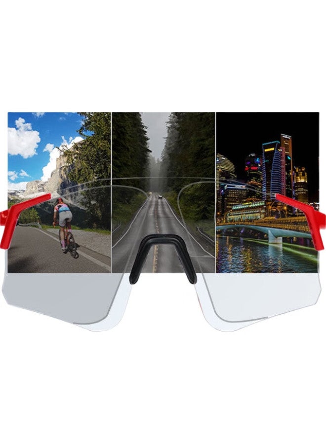 PEAK Cycling Glasses, Transparent Photochromic Sports Running Glasses, Bicycle Road Mountain Bike Day And Night Windproof Goggles - Image 2