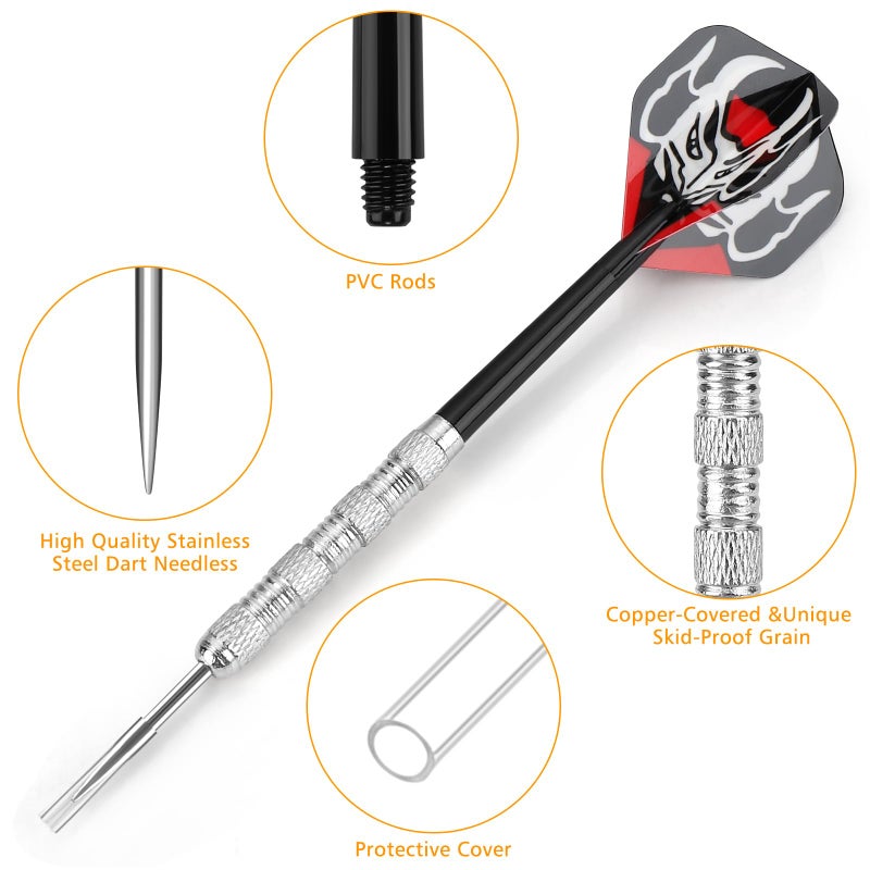 Accmor Metal Tip Darts, Steel Tip Darts, 18 Grams Professional Metal Darts, Darts Metal Tip Set, Metal Darts for Dartboard, 18 pcs ï»¿ - Image 3