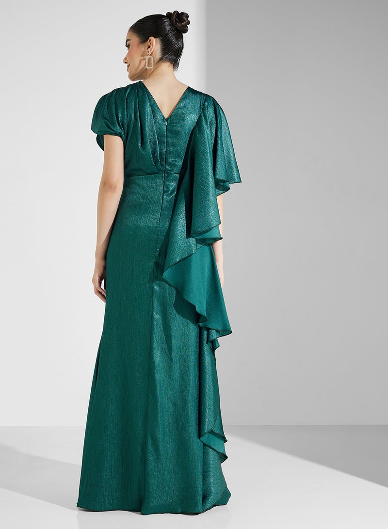 Namshi x Emerald Cascade Gown Dress - Image 2