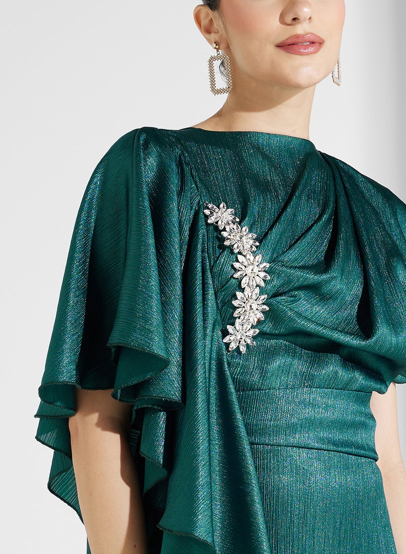 Namshi x Emerald Cascade Gown Dress - Image 4