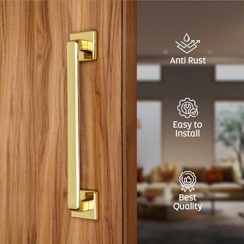 LAPO Pull Handle for Main Doors | 14 Inch Pull Handle for Hotel and Office Doors | Gold Finish |Ideal for Wooden Doors | Compatible with 30–100mm Door Range | 3 Years Warranty - Image 4