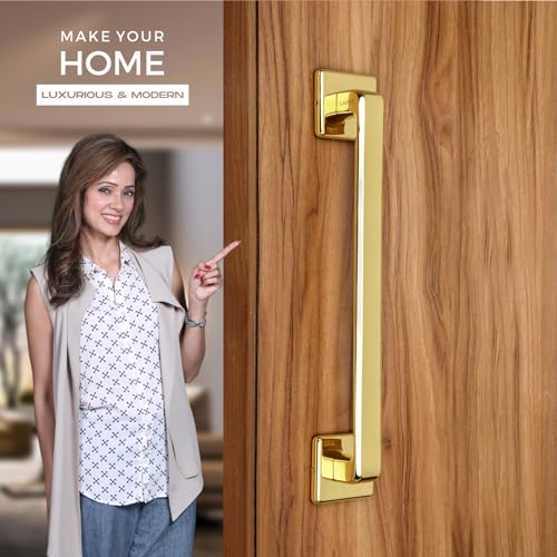 LAPO Pull Handle for Main Doors | 14 Inch Pull Handle for Hotel and Office Doors | Gold Finish |Ideal for Wooden Doors | Compatible with 30–100mm Door Range | 3 Years Warranty - Image 2