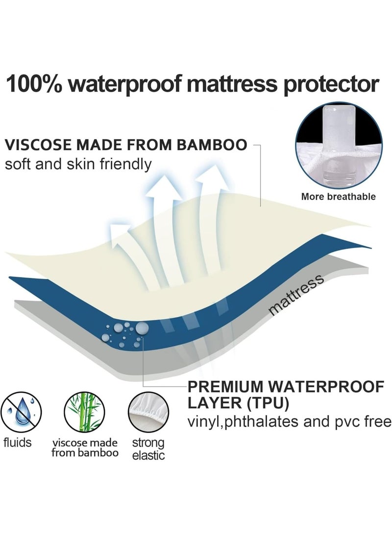 Dibaj Waterproof Baby Crib Mattress Protector 110x60 cm – Ultra-Soft, Hypoallergenic, Breathable, Durable, and Machine Washable Baby Bed Cover - Image 3