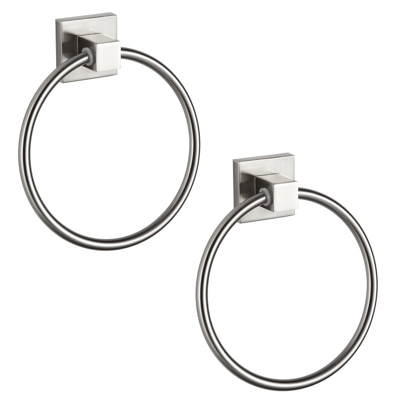 BVL BVL Towel Ring Brushed Nickel Hand Towel Holder Ring Hanger for Bathroom Kitchen Metal Round Towel Holder Wall Mounted Towel Rack2 Pack 206322 