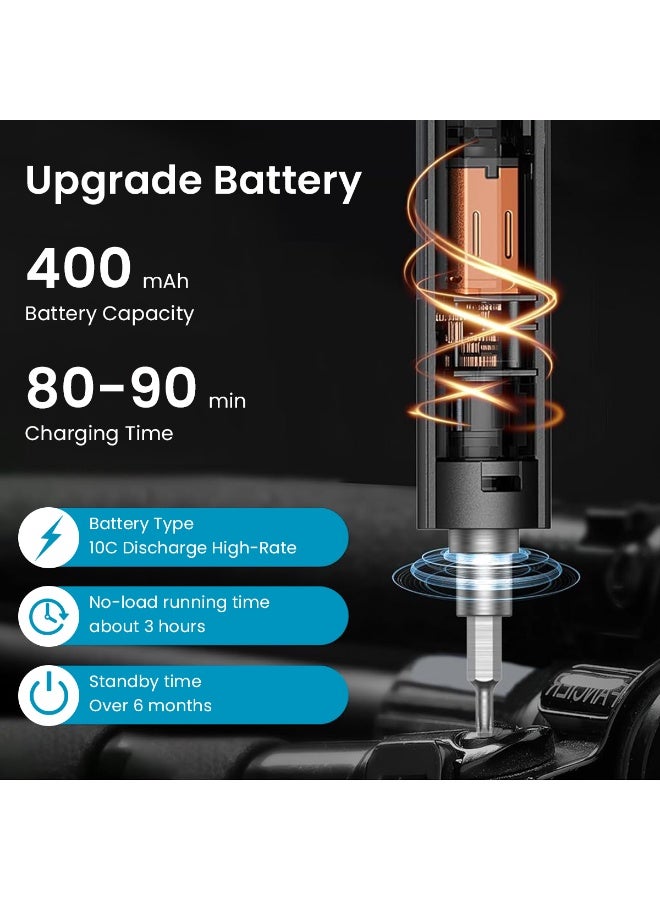 HASTHIP® 50-in-1 Precision Electric Screwdriver Set with LED Power Display, 40 Bits, 3 Torque Settings, Cordless Mini Screwdriver Kit for Laptop, Phone, Watch, Electronics Repair - Image 4