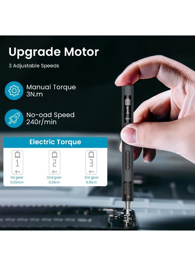 HASTHIP® 50-in-1 Precision Electric Screwdriver Set with LED Power Display, 40 Bits, 3 Torque Settings, Cordless Mini Screwdriver Kit for Laptop, Phone, Watch, Electronics Repair - Image 2