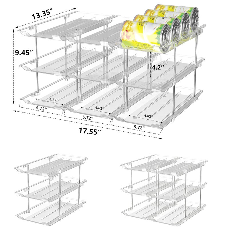 TrendyBin Can Organizer for Pantry Soda Can Organizer Automatic Rolling Food Pantry Storage Rack Can Dispenser for Fridge Holds 72 Cans, Fits 5.8-Inch Soda and Can, Set of 18 - Image 3