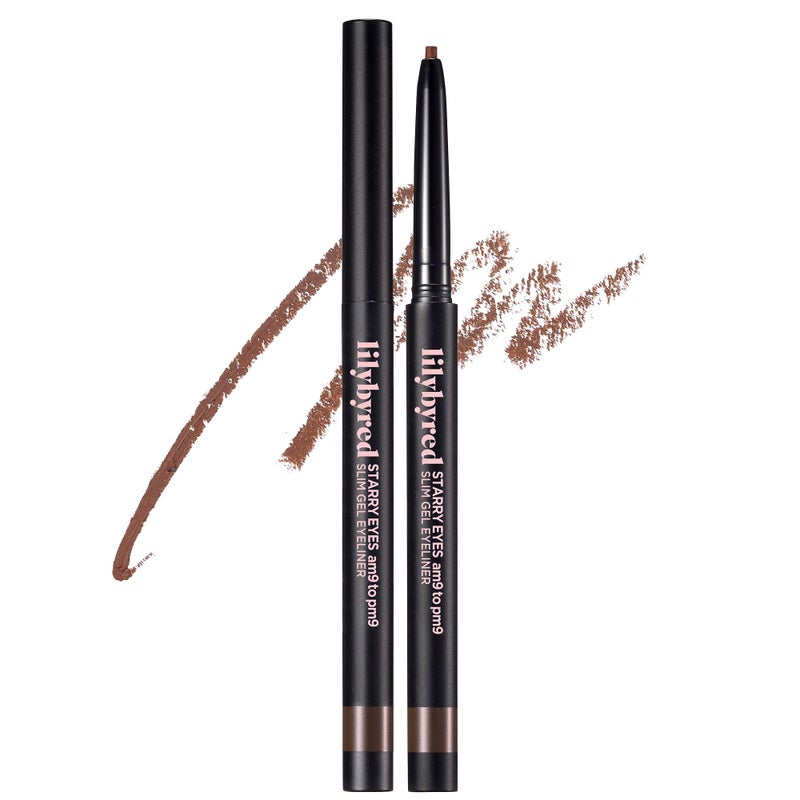 lilybyred Starry Eyes Am9 to Pm9 Slim Gel Eyeliner Korean UltraSlim 2mm Gel Eyeliner Intense Color Payoff Creamy Formula Easy Blending SmudgeProof LongLasting 0004 oz 03 Walnut Brown - Image 3