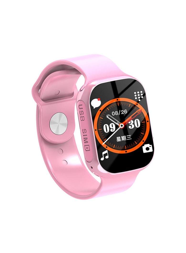 سكت شيكترو ساعة F12 الذكية للأطفال عالية الدقة بشاشة عريضة مزودة بنظام تحديد المواقع العالمي (GPS)، وواي فاي، ومكالمات فيديو، ونداء استغاثة (SOS)، ومقاومة للماء بتصنيف IP67، وكاميرا، ومراقبة، وجهاز تتبع، وهاتف لتحديد الموقع (وردي). - Image 1