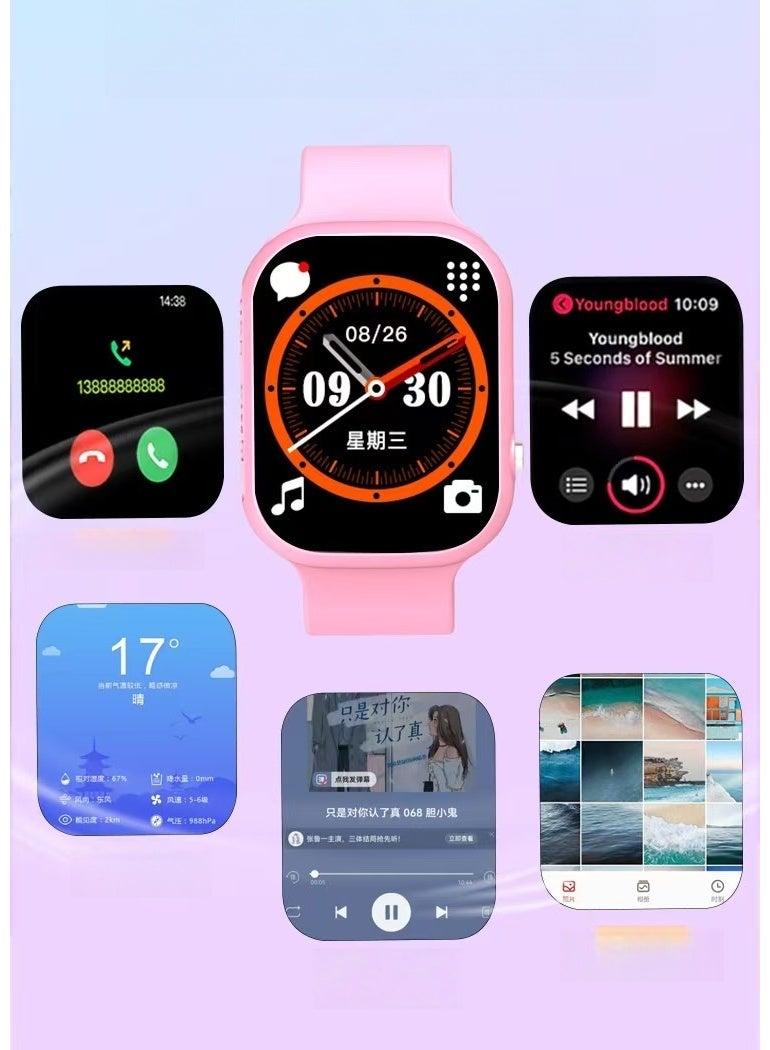 سكت شيكترو ساعة F12 الذكية للأطفال عالية الدقة بشاشة عريضة مزودة بنظام تحديد المواقع العالمي (GPS)، وواي فاي، ومكالمات فيديو، ونداء استغاثة (SOS)، ومقاومة للماء بتصنيف IP67، وكاميرا، ومراقبة، وجهاز تتبع، وهاتف لتحديد الموقع (وردي). - Image 4