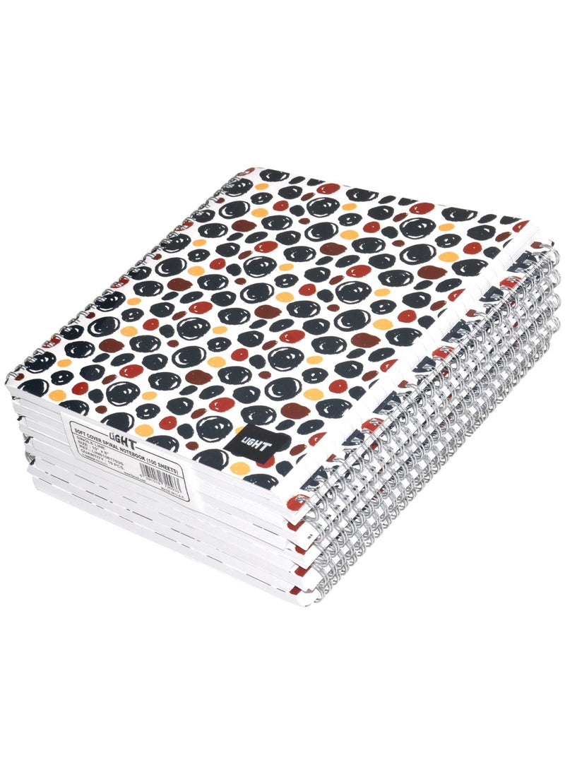 Light FIS LIGHT Pack of 10 Spiral Soft Cover Notebook, Single Line, 10X8 Inches (25.4 X 20.32 Cm) 100 Sheets -LINB1081703S  - Image 1