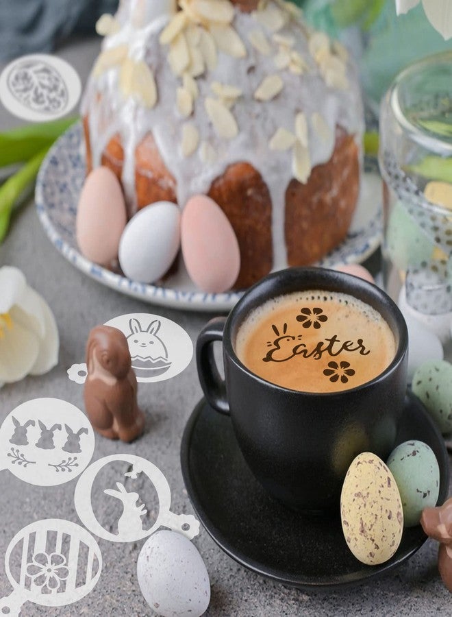 JULBEAR Easter Cookie Stencils, 36Pcs Reusable Eggs Bunny Cookie Coffee Stencils Templates Mold Tools for Cookies Baking Painting Dessert Coffee Decoration Easter Party Supplies - Image 5