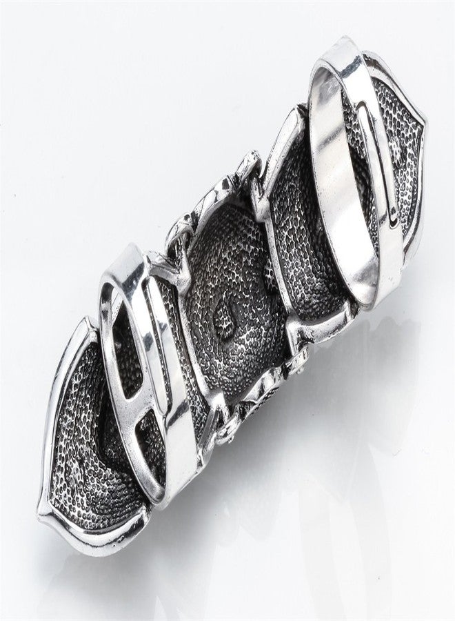 Szxc Women's Double Full Finger Armor Knuckle Long Adjustable Ring Halloween Party Accessories Costume Jewelry Gifts - Image 4