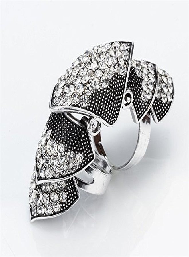 Szxc Women's Double Full Finger Armor Knuckle Long Adjustable Ring Halloween Party Accessories Costume Jewelry Gifts - Image 2