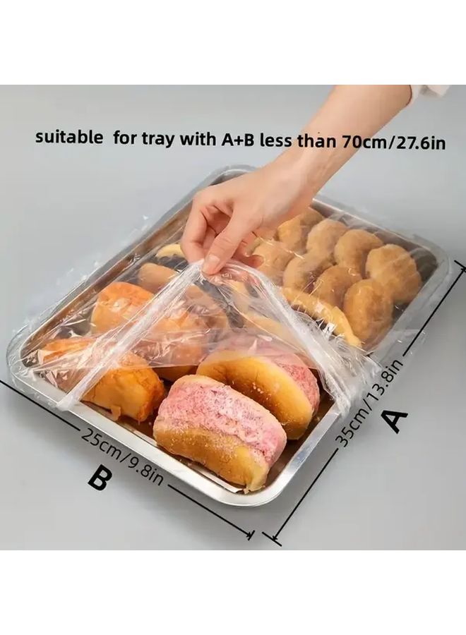 100 Pcs Small Transparent Elastic Food Covers Reusable PE Stretchable Plastic Bread Fruit Snack Covers Durable Seal - Image 4