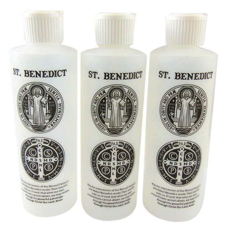 JWG Industries St. Benedict Holy Water Bottle with Dispel The Devil Devotion Set of Three - Image 1