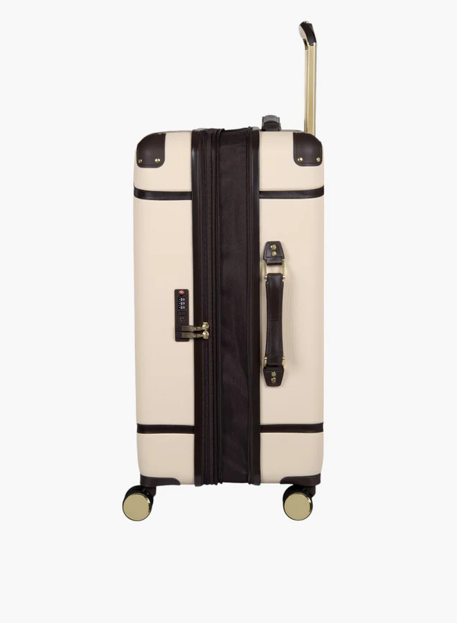 إت Solid Hardcase Trolley Bag with Retractable Handle and Zip Closure - 28 Inches Check-In Bag