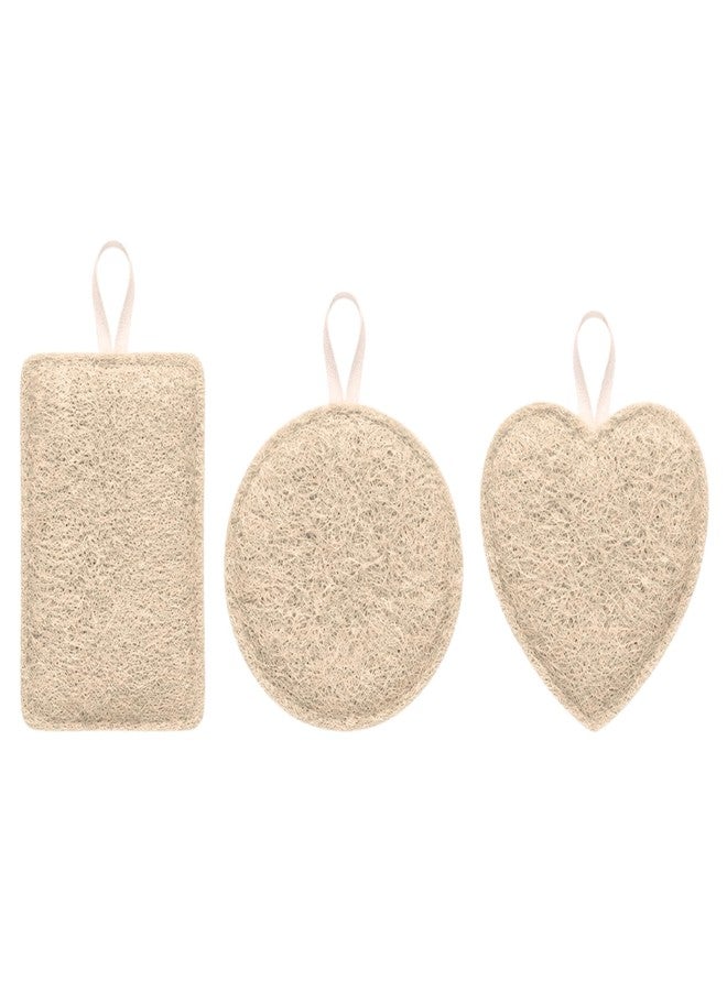 VEDAeco 100% Natural Sun Dried Loofah - Set Pack of 3 Scrub For Bathing, Gentle Exfoliating Loofah, Organic Soft Smooth & Glowing Skin - Image 1