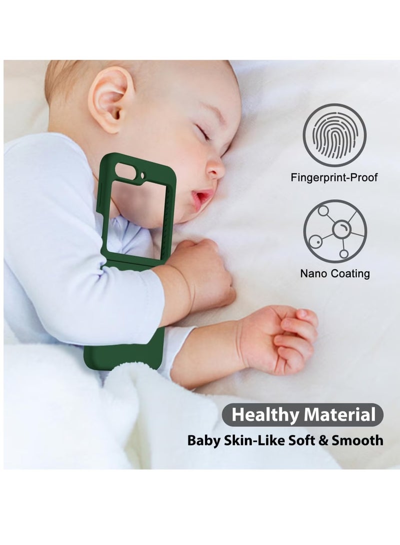 ELTRAZONE Liquid Silicone Case for Samsung Galaxy Z Flip6 5G – Slim, Soft Gel Rubber, Ultra Thin Protective Cover for Women, Silky Touch, Anti-Scratch & Shockproof, Dark Green - Image 4