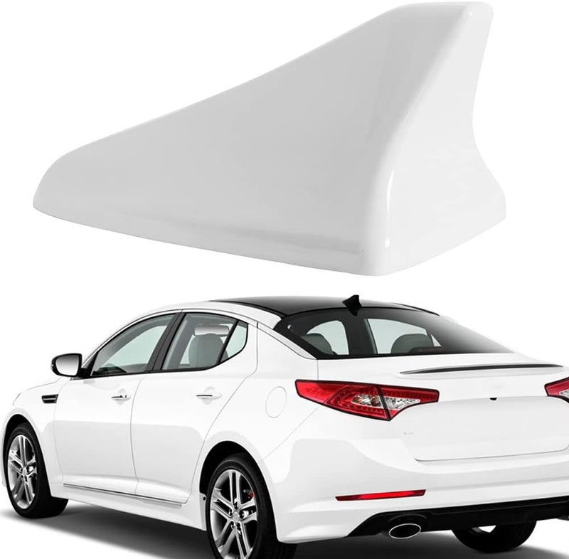AMSPRAC Shark Fin Antenna Cover,Car Antenna Caps fit for Kia Optima 2014-2020,Sonata 2015 2016 2018 2019,Genesis Sedan G80 2015-2017,Genesis Coupe 2013-2015,Elantra Sedan 2011-2016,(Not Sport) White Flexible anti-break - Image 1