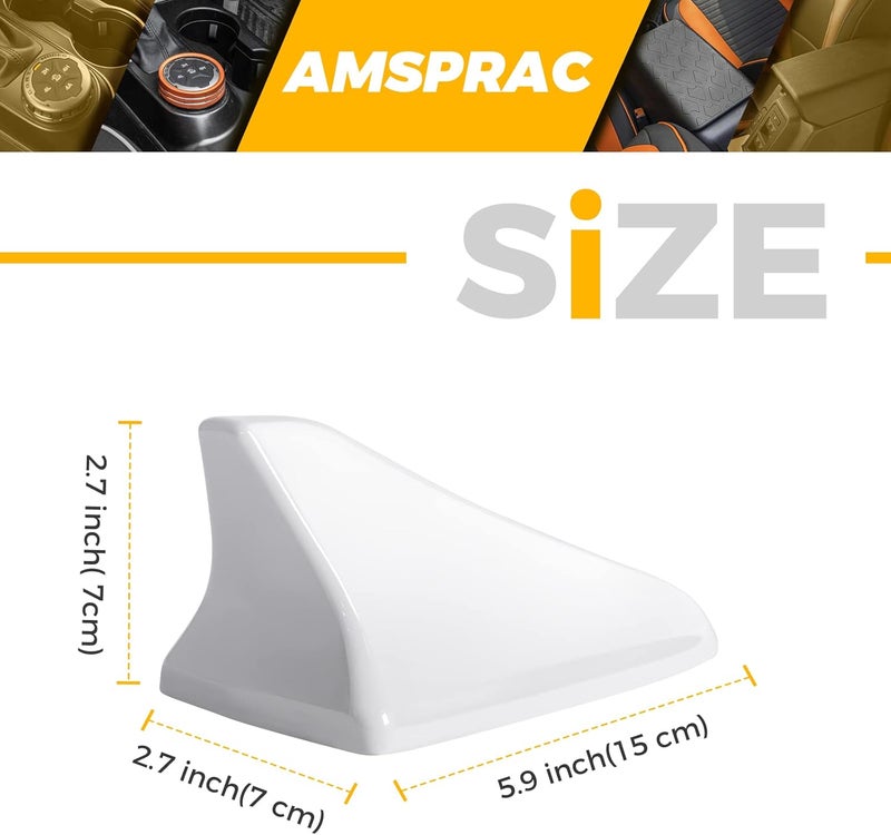 AMSPRAC Shark Fin Antenna Cover,Car Antenna Caps fit for Kia Optima 2014-2020,Sonata 2015 2016 2018 2019,Genesis Sedan G80 2015-2017,Genesis Coupe 2013-2015,Elantra Sedan 2011-2016,(Not Sport) White Flexible anti-break - Image 4