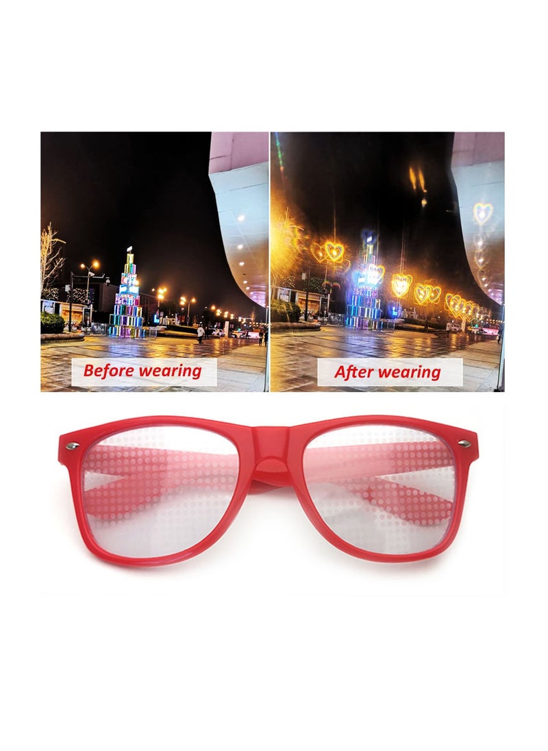 SYOSI - Special Effects Sunglasses, Peach Heart Diffraction Glasses, Festival Party Light Changing Refraction Glasses, Funny Light Diffraction Eyeglasses for Women Men Kids with Heart Effects - Image 1