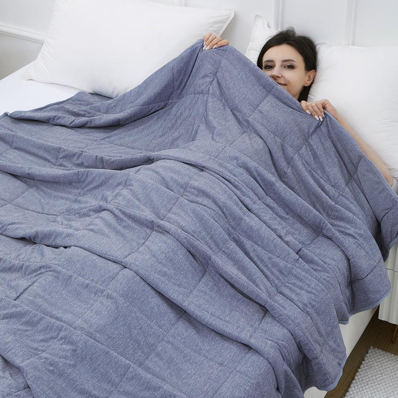 EVENHUG Cooling Blanket for Hot Sleepers Lightweight Breathable Cold Blanket for Bed Couch Sofa Transfer Heat to Keep Body Cool Night Sweats(Blue 79x86) - Image 4