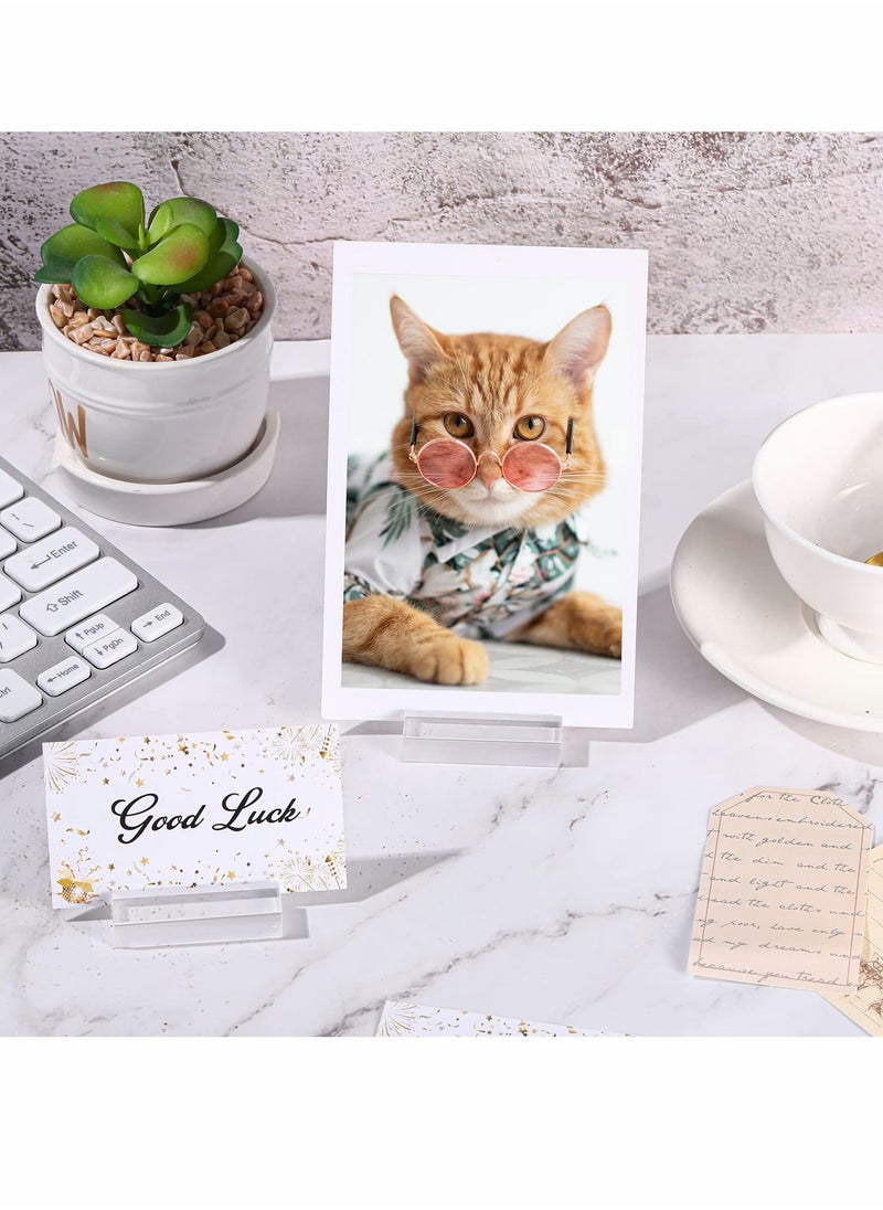 Generic - Clear Acrylic Stands - 10 Pack Place Card Holders for Table Numbers, Card Displays, Dining Tables, Weddings, Offices, Photos, Paintings, and Business Cards. Perfect for Any Occasion! - Image 1