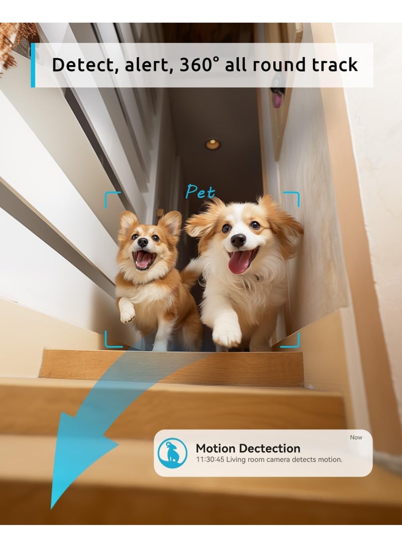 blurams 5G Pet Camera 2K, 360Â° PTZ Dog Camera with Phone App, Indoor Cameras for Home Security w/Dual-Band WiFi6, 2-Way Audio, Motion Tracking, Color/IR Night Vision, Siren, Cloud&SD - Image 5