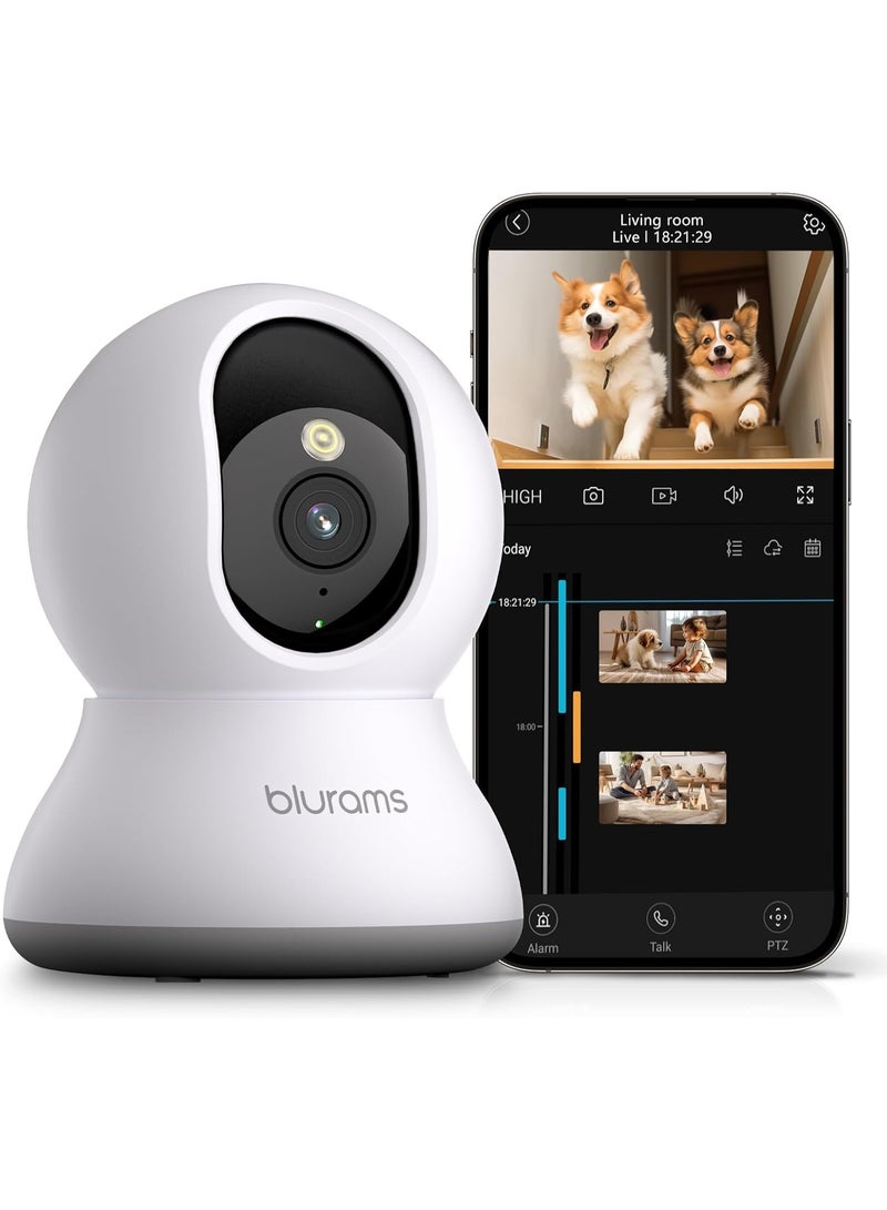 blurams 5G Pet Camera 2K, 360Â° PTZ Dog Camera with Phone App, Indoor Cameras for Home Security w/Dual-Band WiFi6, 2-Way Audio, Motion Tracking, Color/IR Night Vision, Siren, Cloud&SD - Image 1