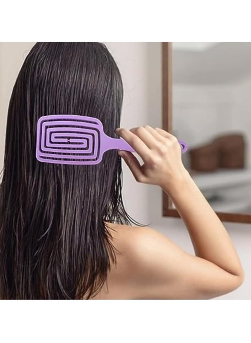 فرشاة فك تشابك الشعر المستطيلة: الأداة المثالية لجميع أنواع الشعر للنساء والفتيات والأطفال لتحصل على شعر حريري خالٍ من التشابك - Image 3