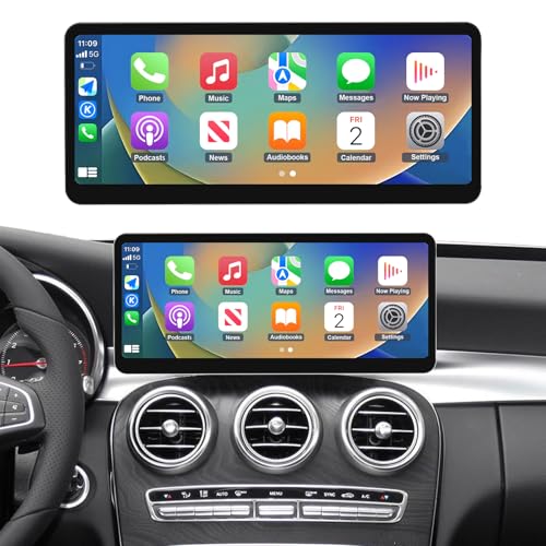 NINETOM 2026 Upgraded 123 UltraNarrow Touchscreen Wireless CarPlay Android Auto Receiver Compatible with MercedesBenz CGLCClass W205 20152018 for NTG 505152 System - Image 1