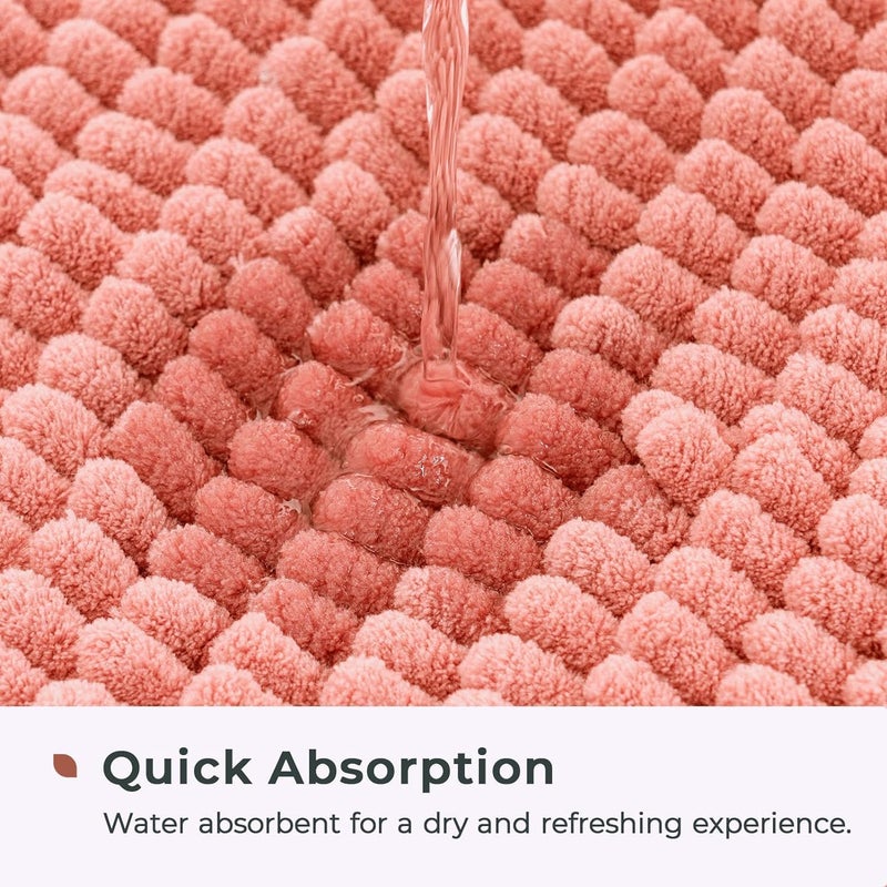 RIGJAK Floor Mat UltraSoft Plush and Warm for Bedroom Bathroom Living Room or Office Thick Plush and Comfortable Perfect for Bedside Bathroom Lounge Area Coral 50 X 80 - Image 4