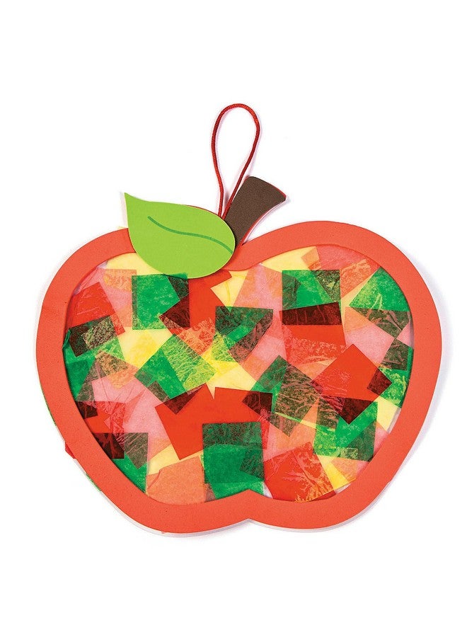 Fun Express Apple Tissue Paper Sign Craft Kit - Makes 12 - DIY Fall Crafts for Kids - Image 1