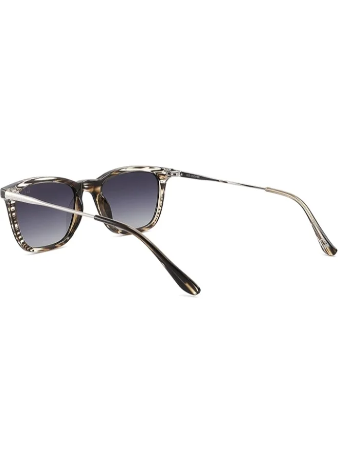 Lee Cooper Polarized Sunglasses BROWN STRIPE Frame GR.GREY Mirror Lens 52mm  - LC1003C01