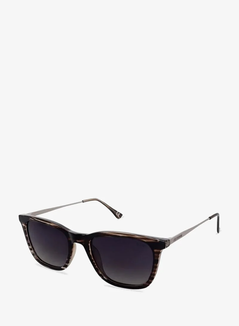 Lee Cooper Polarized Sunglasses BROWN STRIPE Frame GR.GREY Mirror Lens 52mm  - LC1003C01