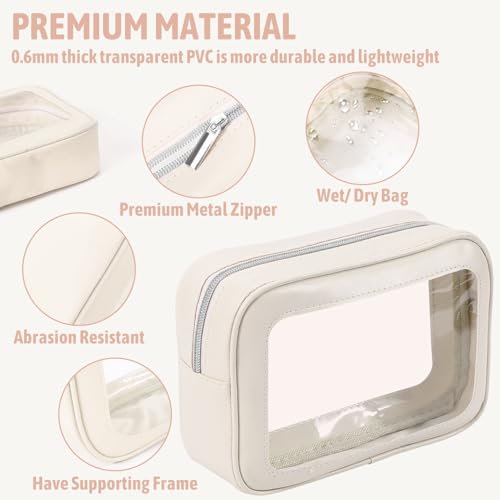 YOPCDJ 5PCS Diaper Bag Organizer Pouch Set, TSA Approved Toiletry Bag，Clear Waterproof TPU Makeup Bag Set Travel Organizer Bags for Women and Kids - Image 3