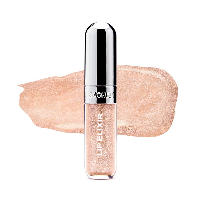 Sacheu Lip Elixir Nourishing and Hydrating Lipgloss â€” Moisturizing Plumping Lip Gloss Enriched with Collagen, Non-Sticky Lip Color Smooth High-Shine Finish, Vegan & Cruelty-Free, Tanghulu Candy - Image 1